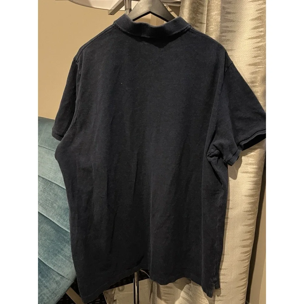Polo Ralph Lauren XXL Classic Fit Navy Blue Shirt Lt Blue Polo Player Embroidery